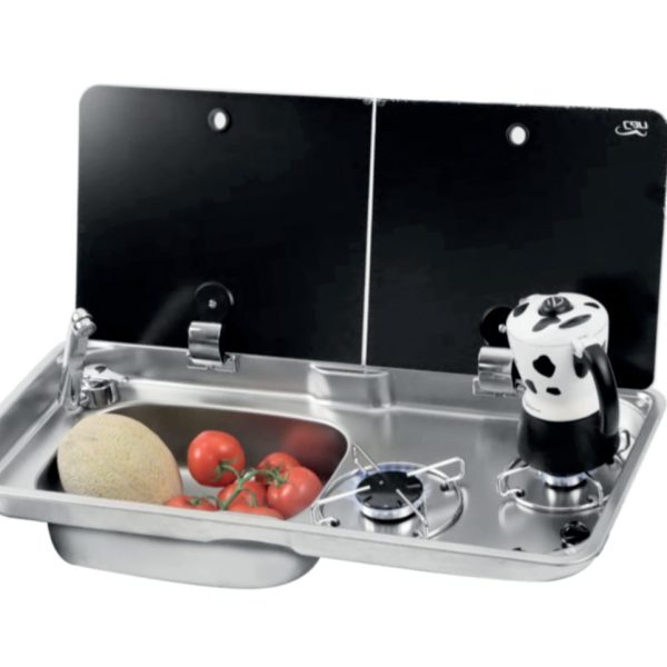 CAN FL1765 & FL1766 Two Burner Hob/Sink Combi - Twin lid
