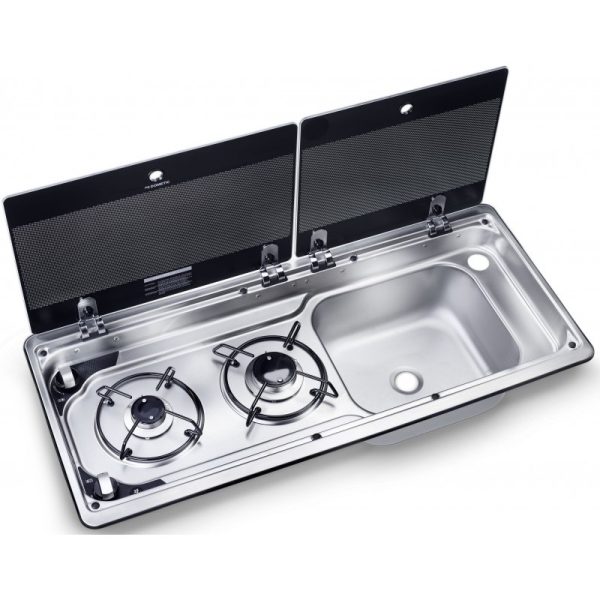 Dometic MO9722 Sink/2 Burner Hob PIEZO Ignition - See item 10725 or 10726