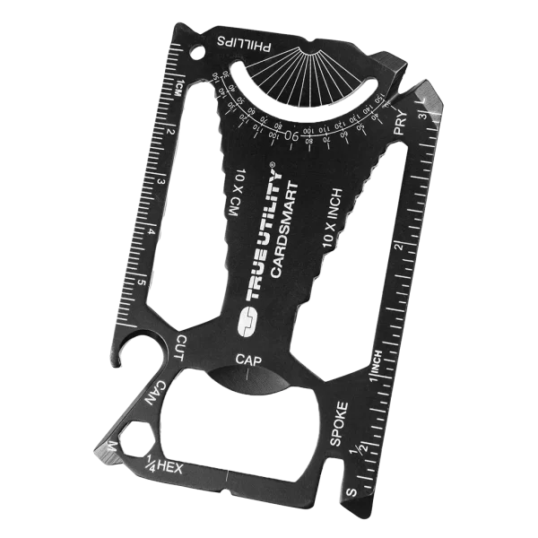 True Utility Cardsmart Credit Card Multi Tool, 30 Functions, 20 Wrench Sizes