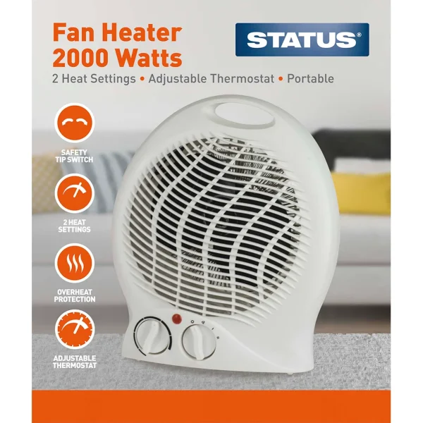 Status Upright Heater 2KW - White