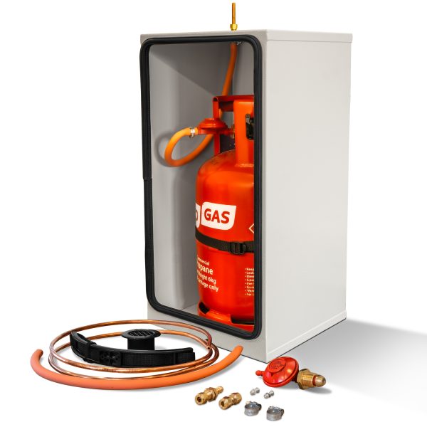 Propane Gas Locker Kit 6kg with Screw-on Regulator Grey