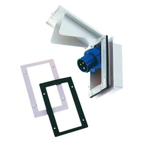 Mains Inlet 16A 240V VDE-Approved with Hinged Lid 135x70x68mm