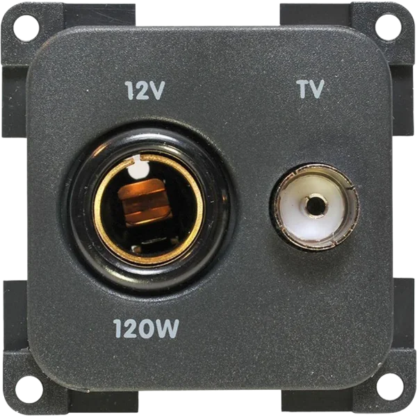 CBE 12V + TV Socket – Light Grey
