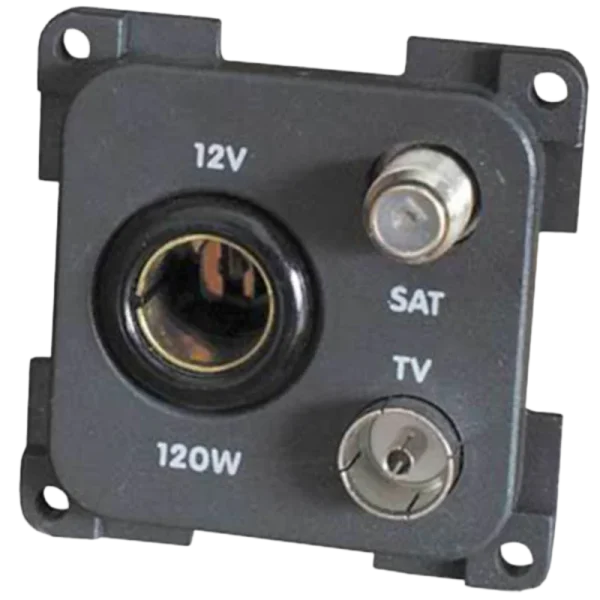 CBE Grey 12V + TV + SAT Socket