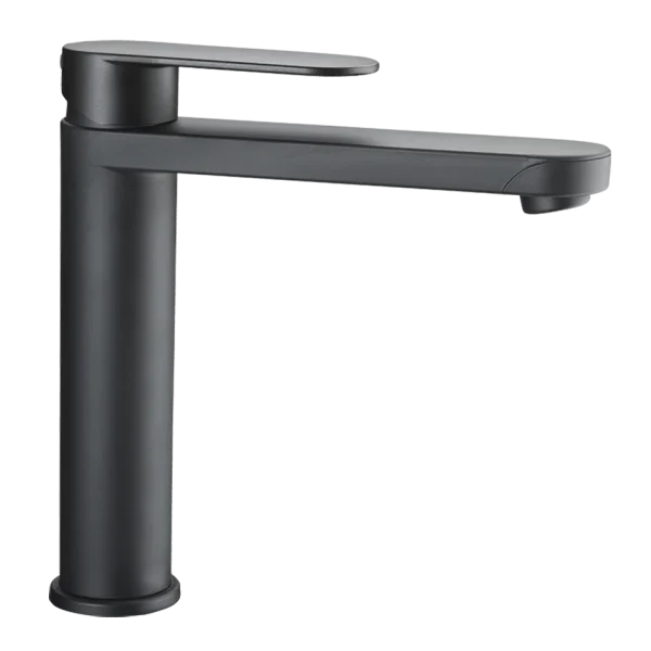 Reich Linnea L Kitchen Tap Black with 25cm Flexi Hose with rigid fittings