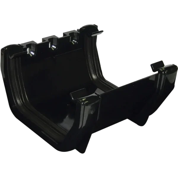 Square Line Gutter Union Bracket Black