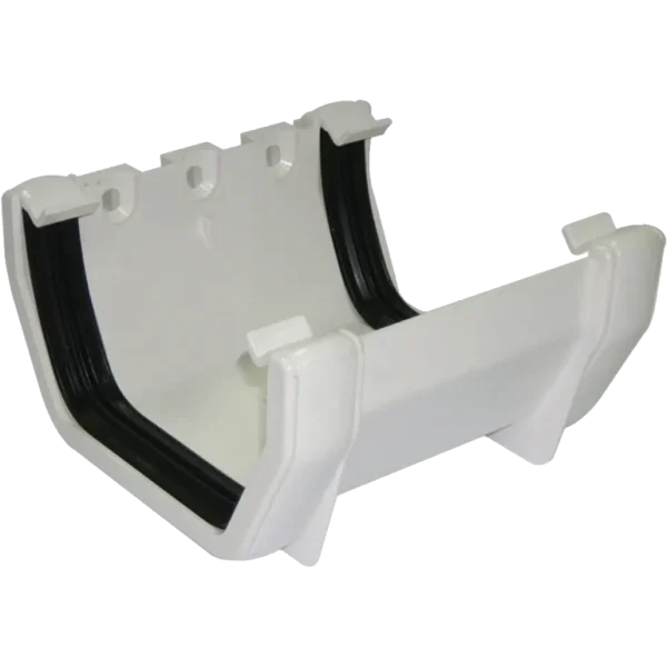 Square Line Gutter Union Bracket White