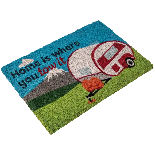 Heavy Duty Coir Home Is Where You Tow It Mat – Caravan