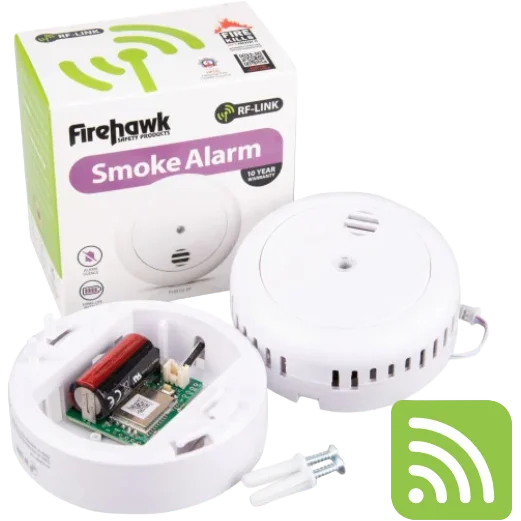 Firehawk FHB10 – RF 10 Year Battery RF Link Optical Smoke Alarm