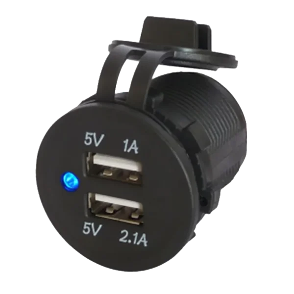 Twin USB with flap
