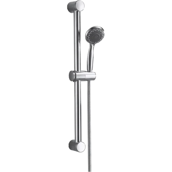 Round Shower Riser Rail Kit with Multi Function Head Chrome